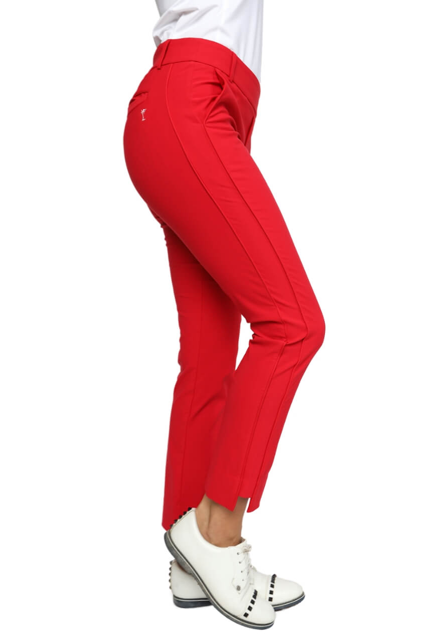 Tark’1 red highwaist Stretch coolHems Sz 6 pants popular . Made in Paris