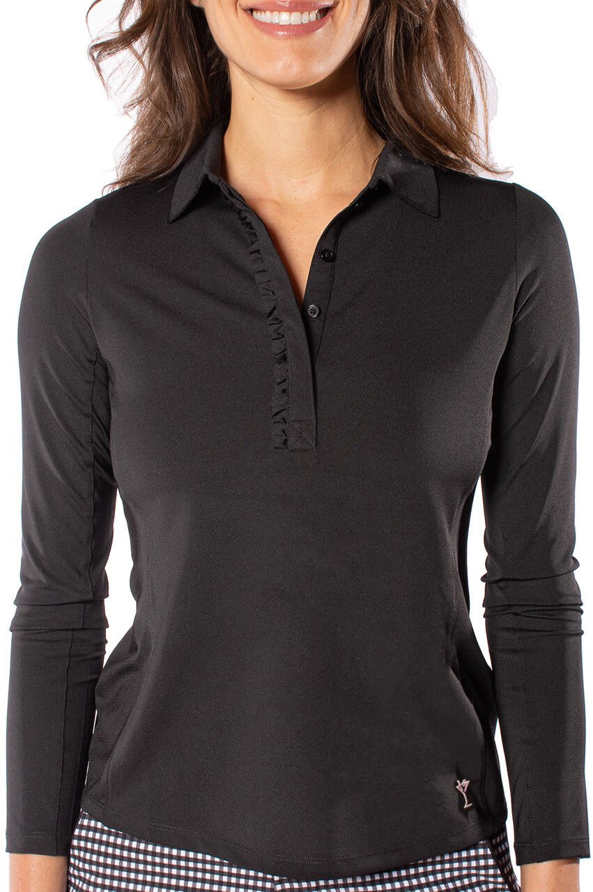 Long sleeve black polo womens hotsell