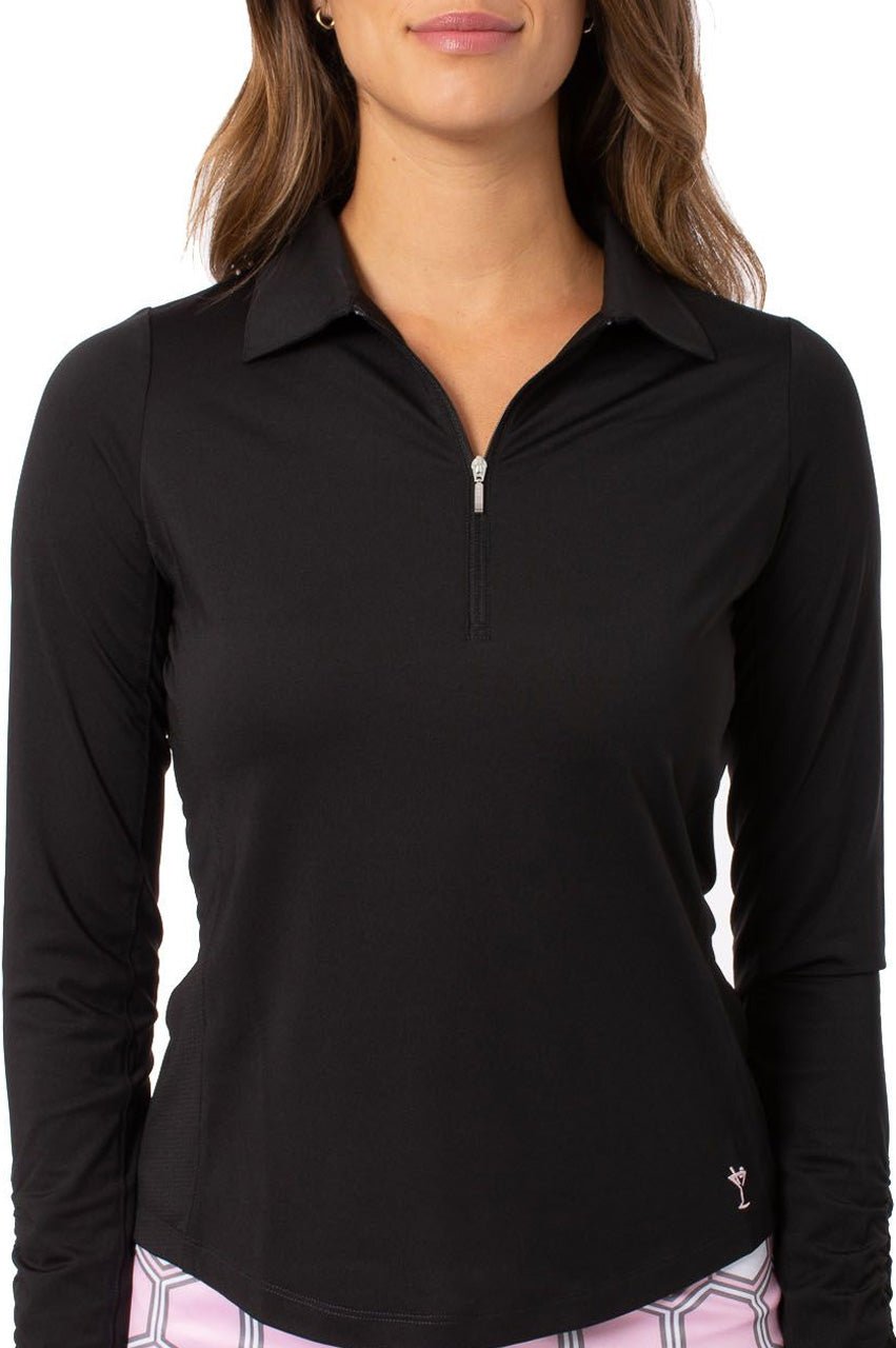 Black polo long sleeve women's hotsell