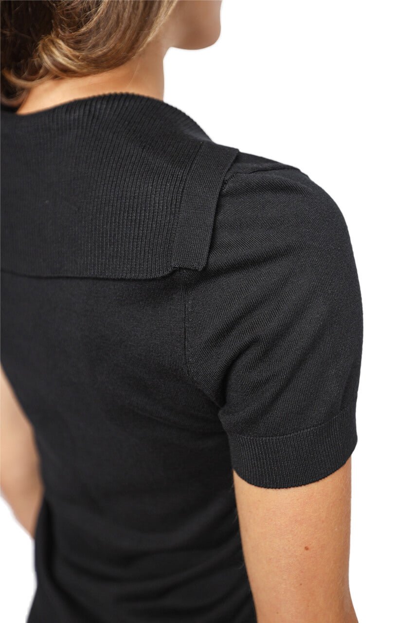 Black Short Sleeve Sweater - GolftiniSweaters