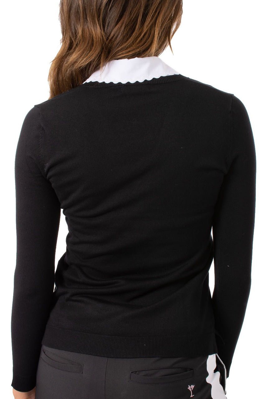 Black Stretch V - Neck Sweater - GolftiniSweaters
