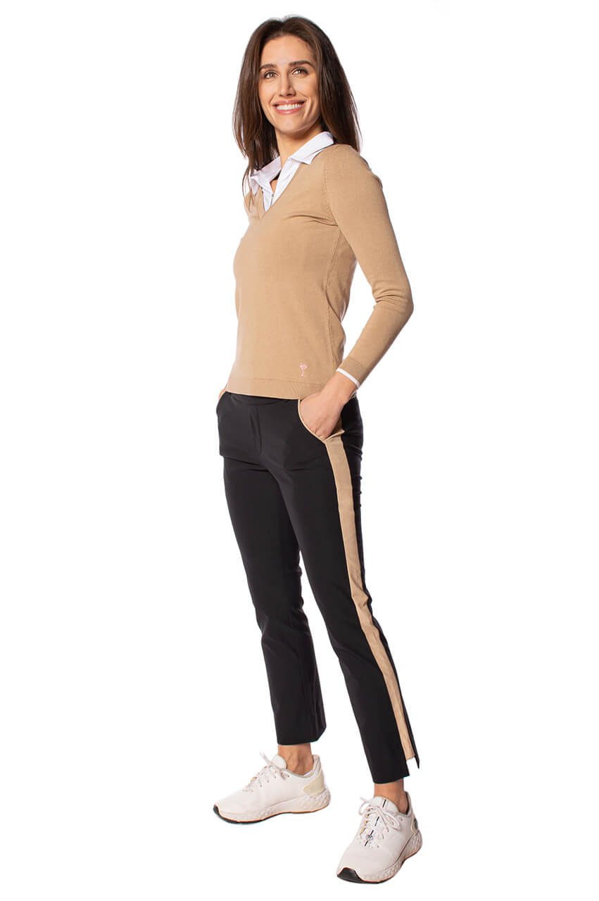 Black/Camel Stretch Ankle Pant - GolftiniPant