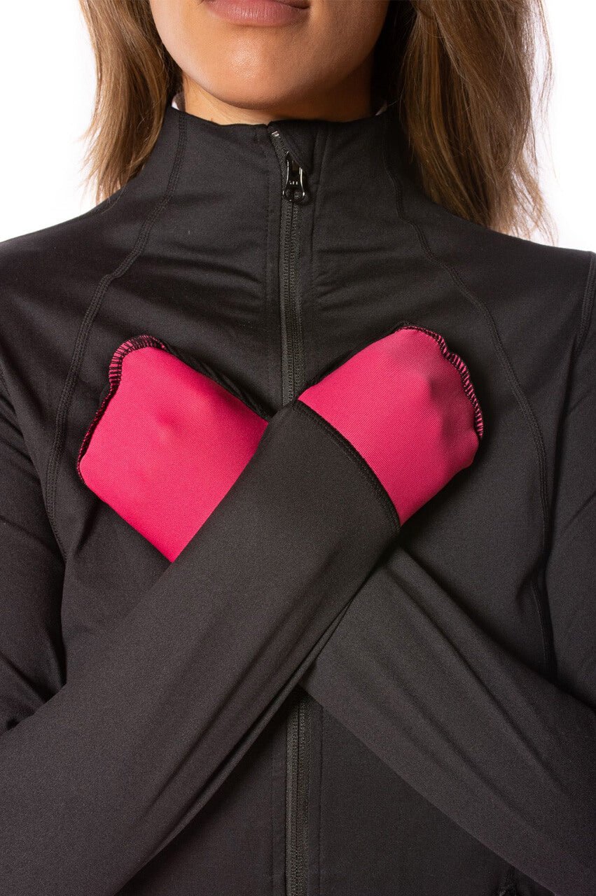 Black/Hot Pink Double - Zip Sport Jacket - GolftiniTech Jackets