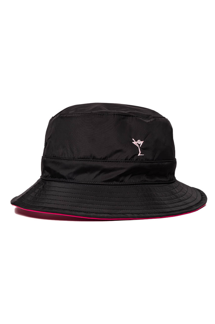 Black/Hot Pink Reversible Bucket Hat - GolftiniHats & Visors