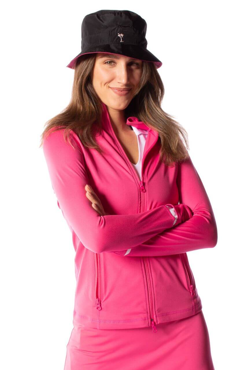 Black/Hot Pink Reversible Bucket Hat - GolftiniHats &amp; Visors