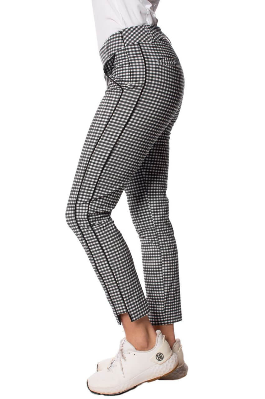 Black/White Checkered Stretch Ankle Pant - GolftiniPant