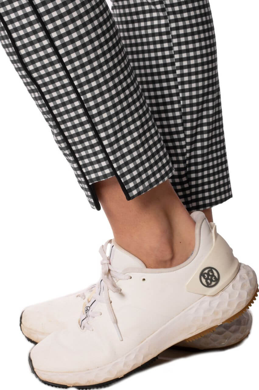 Black/White Checkered Stretch Ankle Pant - GolftiniPant