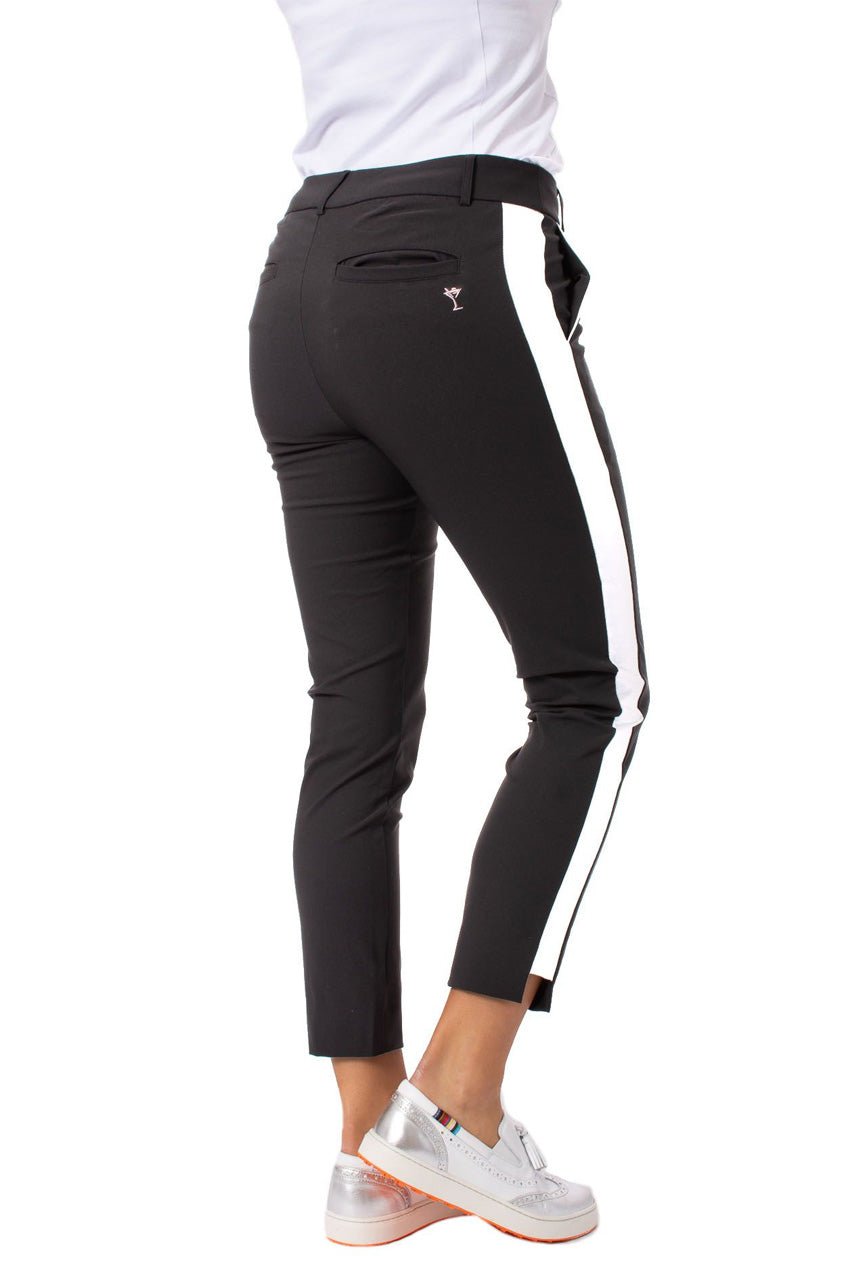 Black/White Stretch Ankle Pant - GolftiniPant