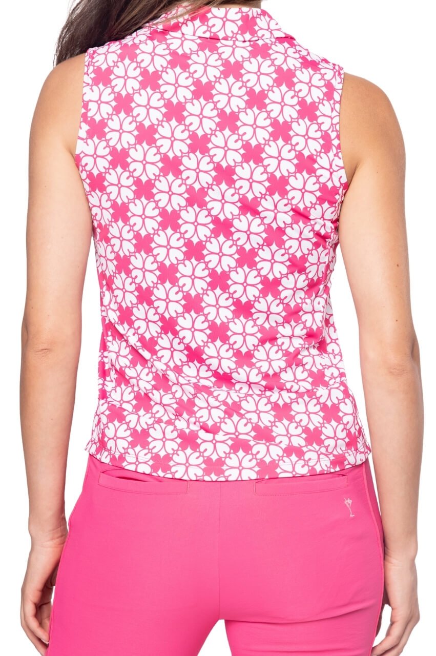 Floral Sleeveless Cool Girl Polo - GolftiniTops