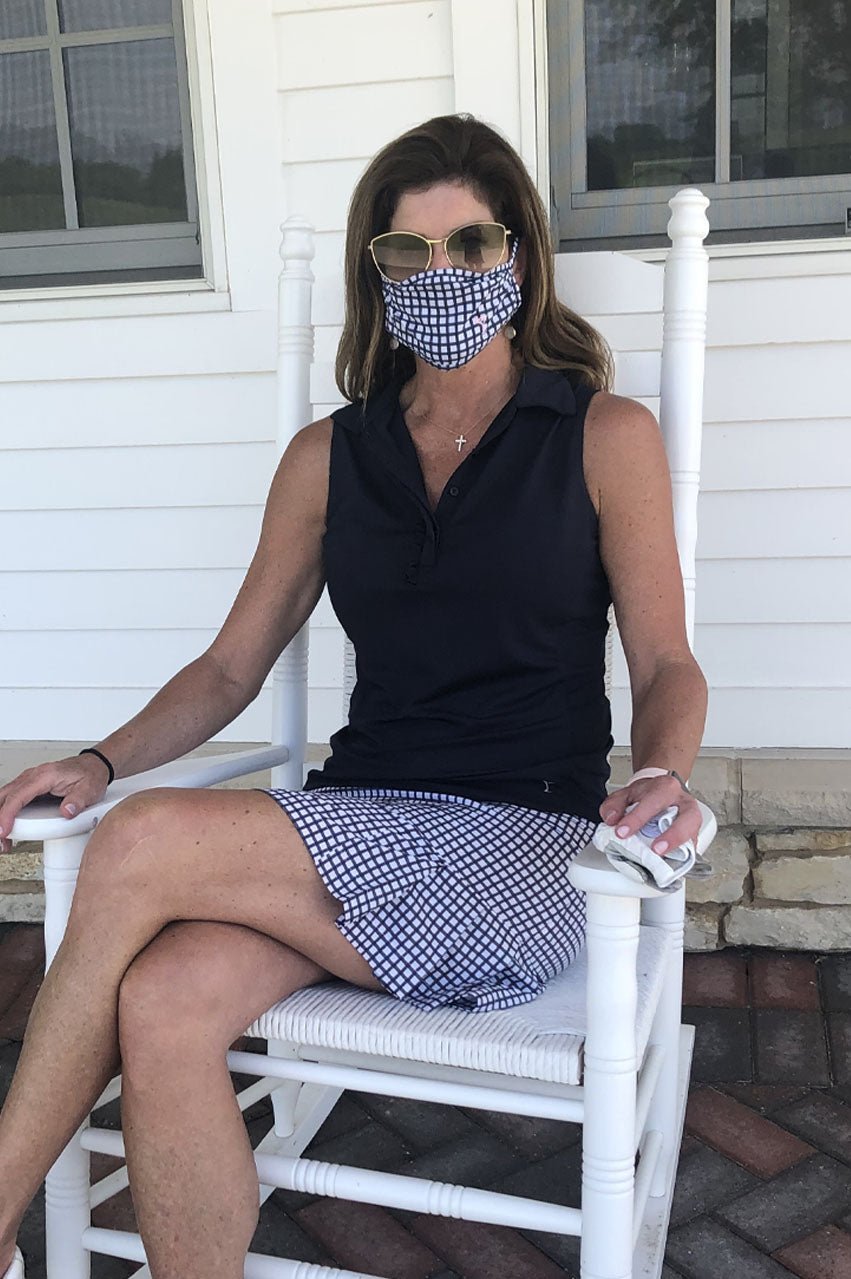 Gingham Print Golftini Face Mask | Getaway - GolftiniAccessories