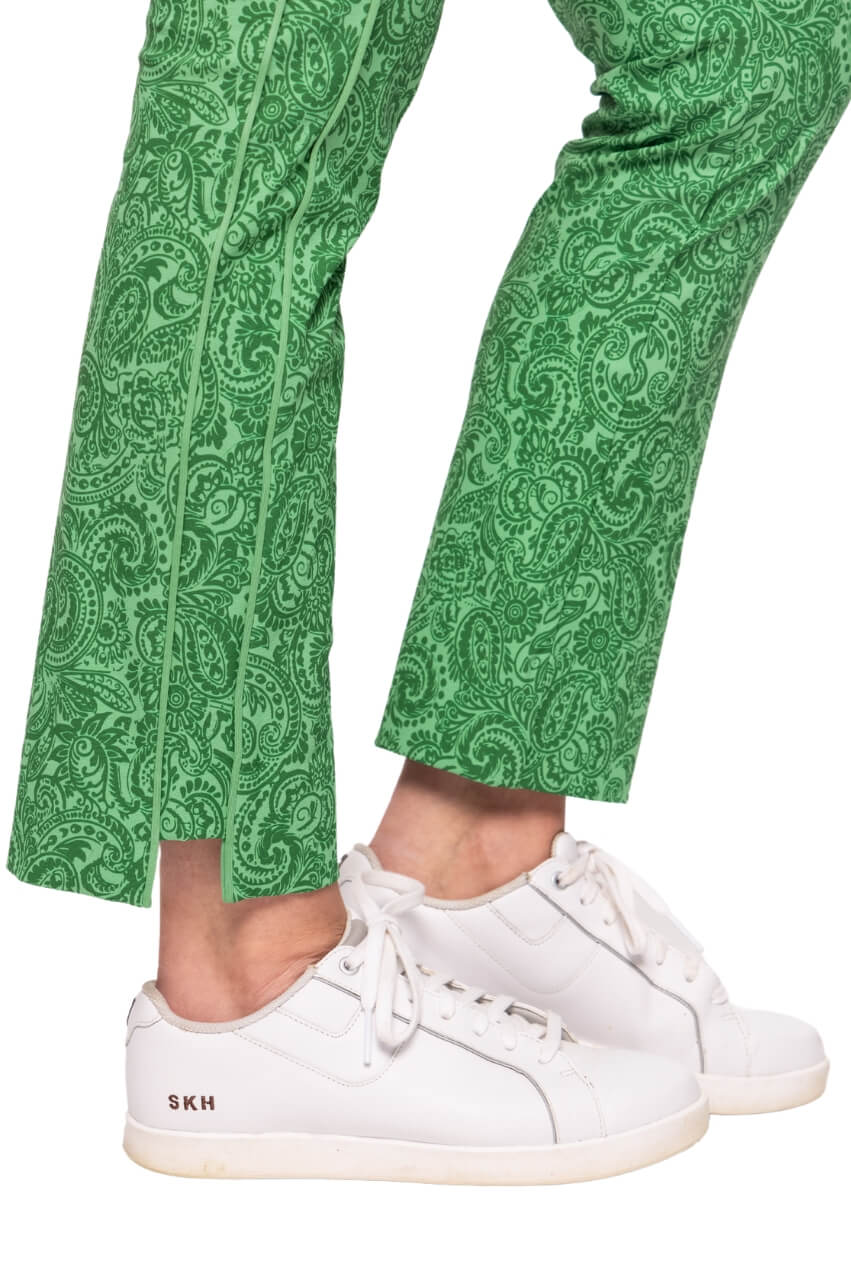 Green Paisley Stretch Ankle Pant - GolftiniPant