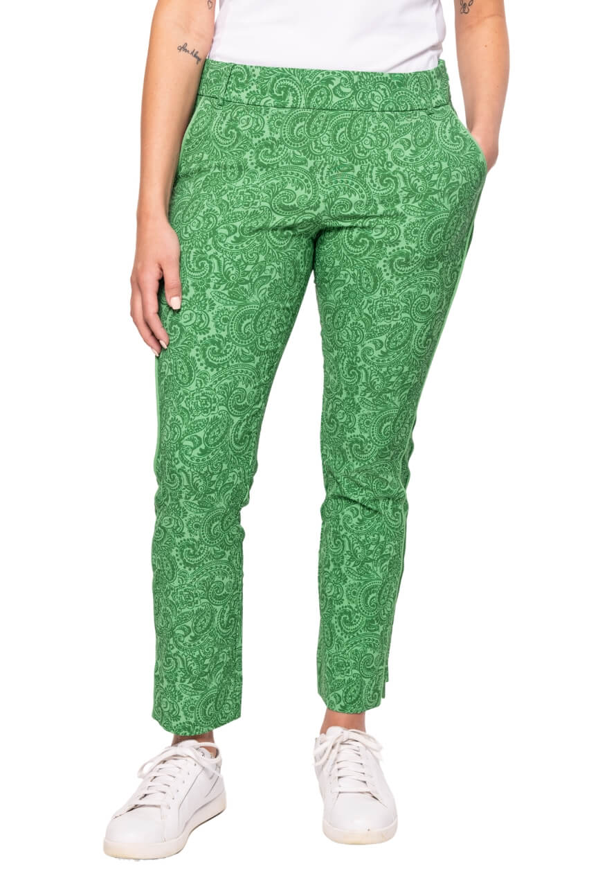 Green Paisley Stretch Ankle Pant - GolftiniPant