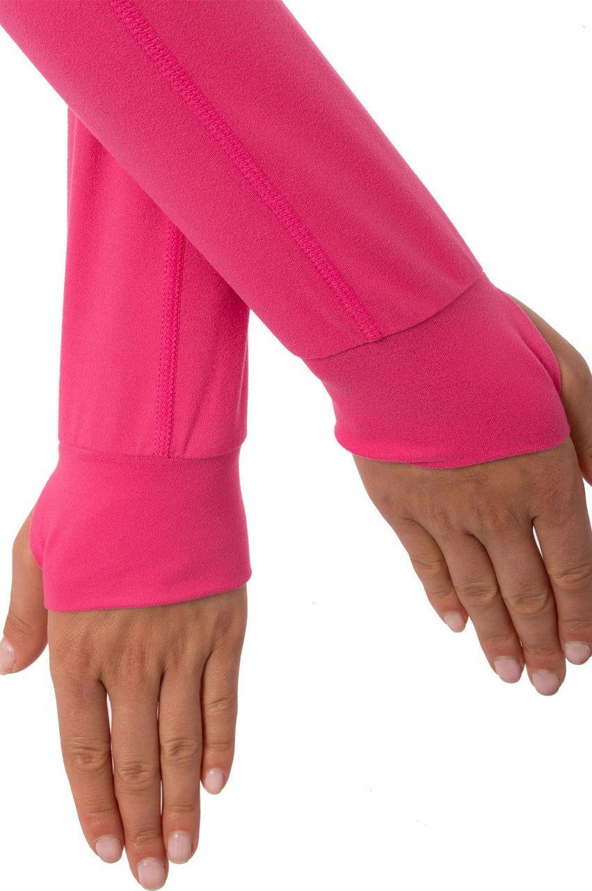 Hot Pink Contrast Quarter Zip Pullover - GolftiniTech Jackets