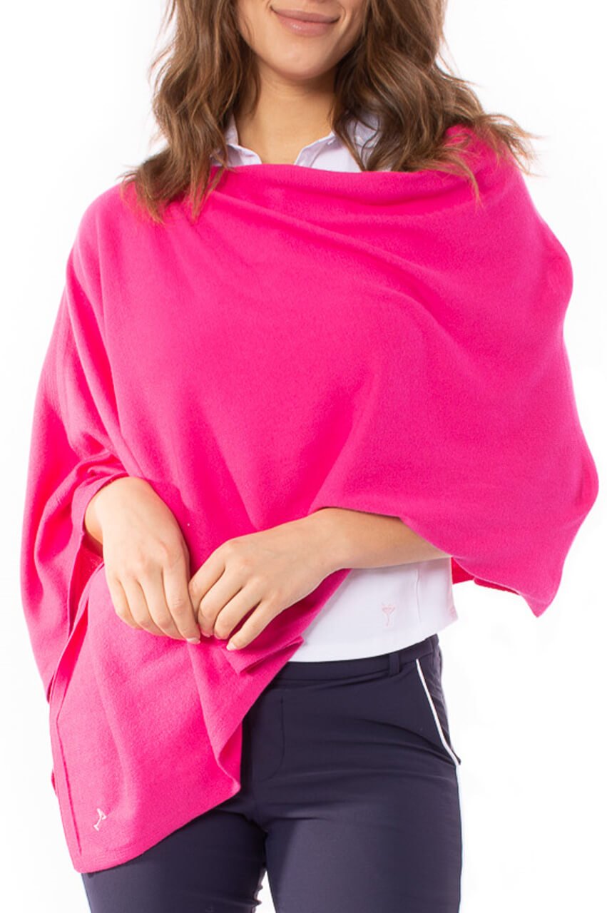 Hot Pink Cotton Cashmere Poncho - GolftiniPonchos