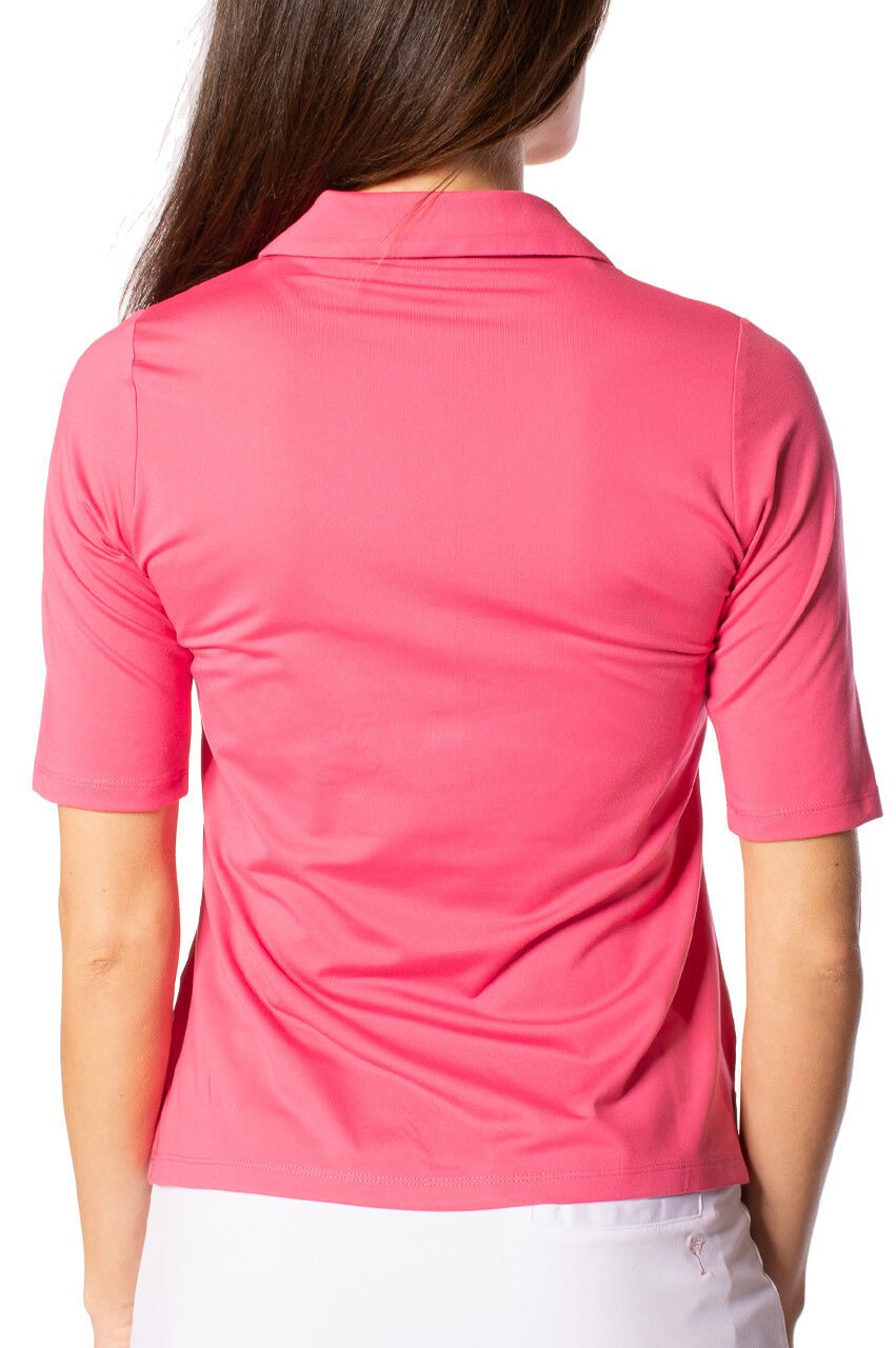 Hot Pink Fabulous Elbow Polo - GolftiniTops