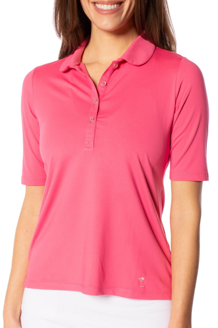 Hot Pink Fabulous Elbow Polo - GolftiniTops