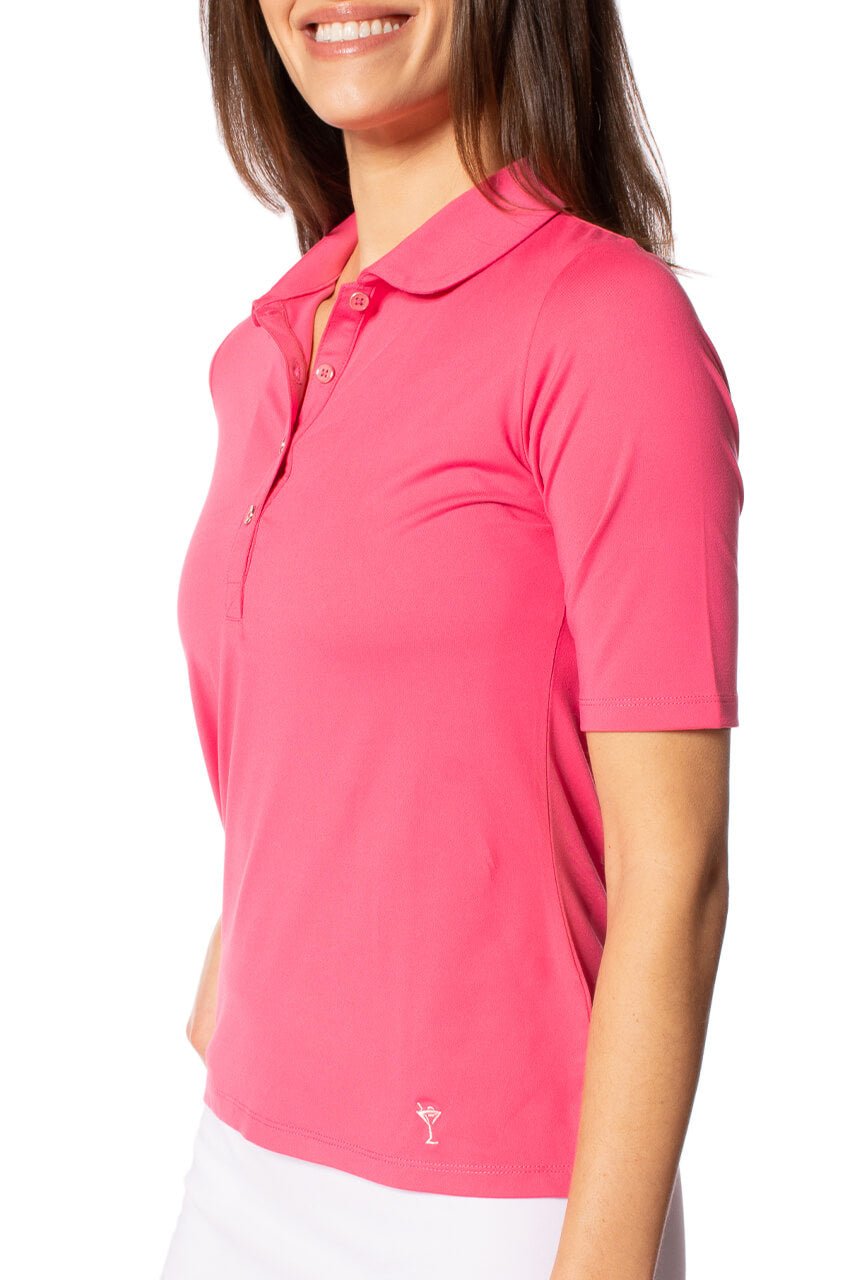 Hot Pink Fabulous Elbow Polo - GolftiniTops