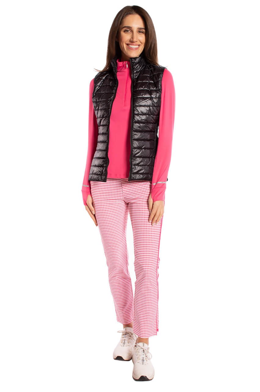 Hot Pink Fabulous Mock Pullover - GolftiniTops