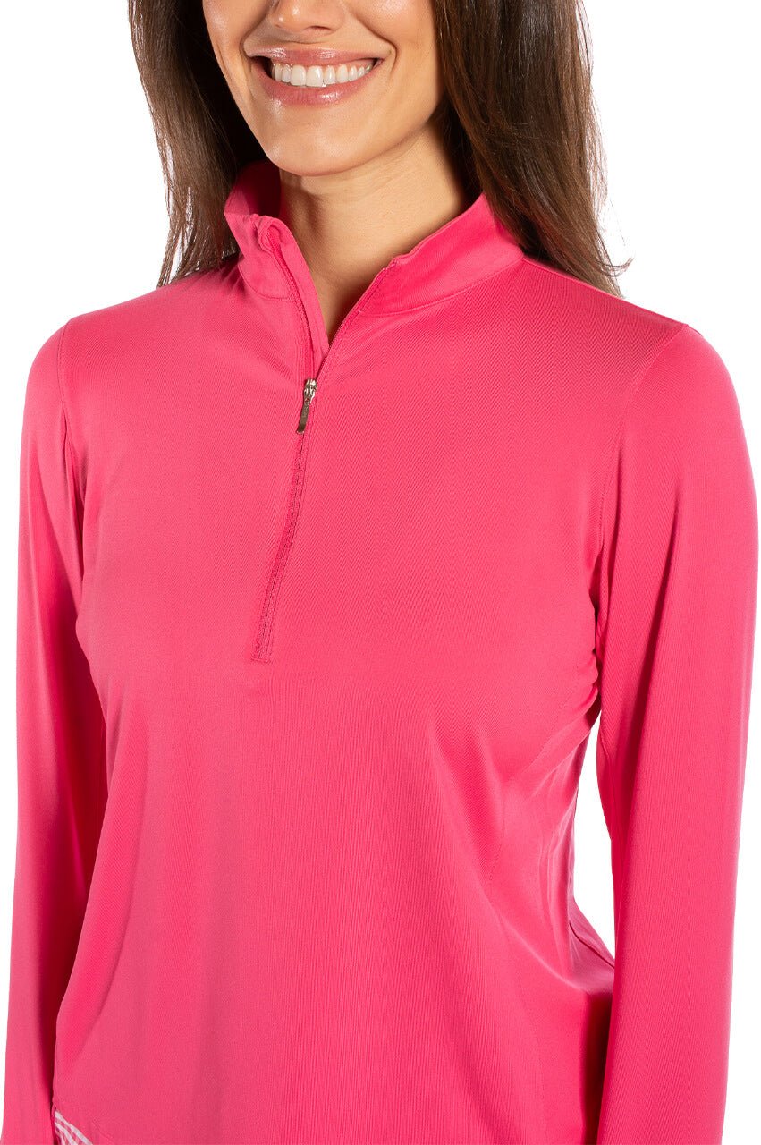 Hot pink half zip pullover sale