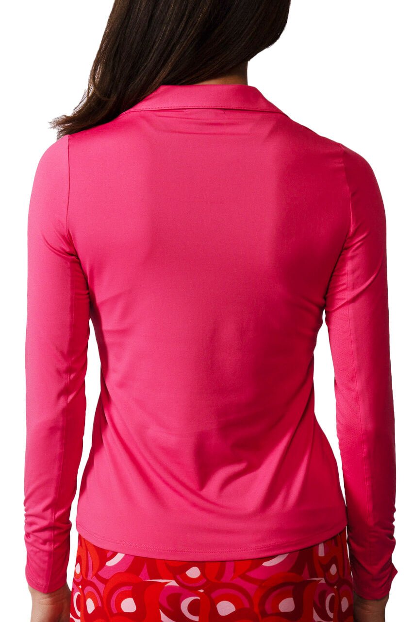 Hot Pink Long Sleeve Lisa Sport Polo - GolftiniTops