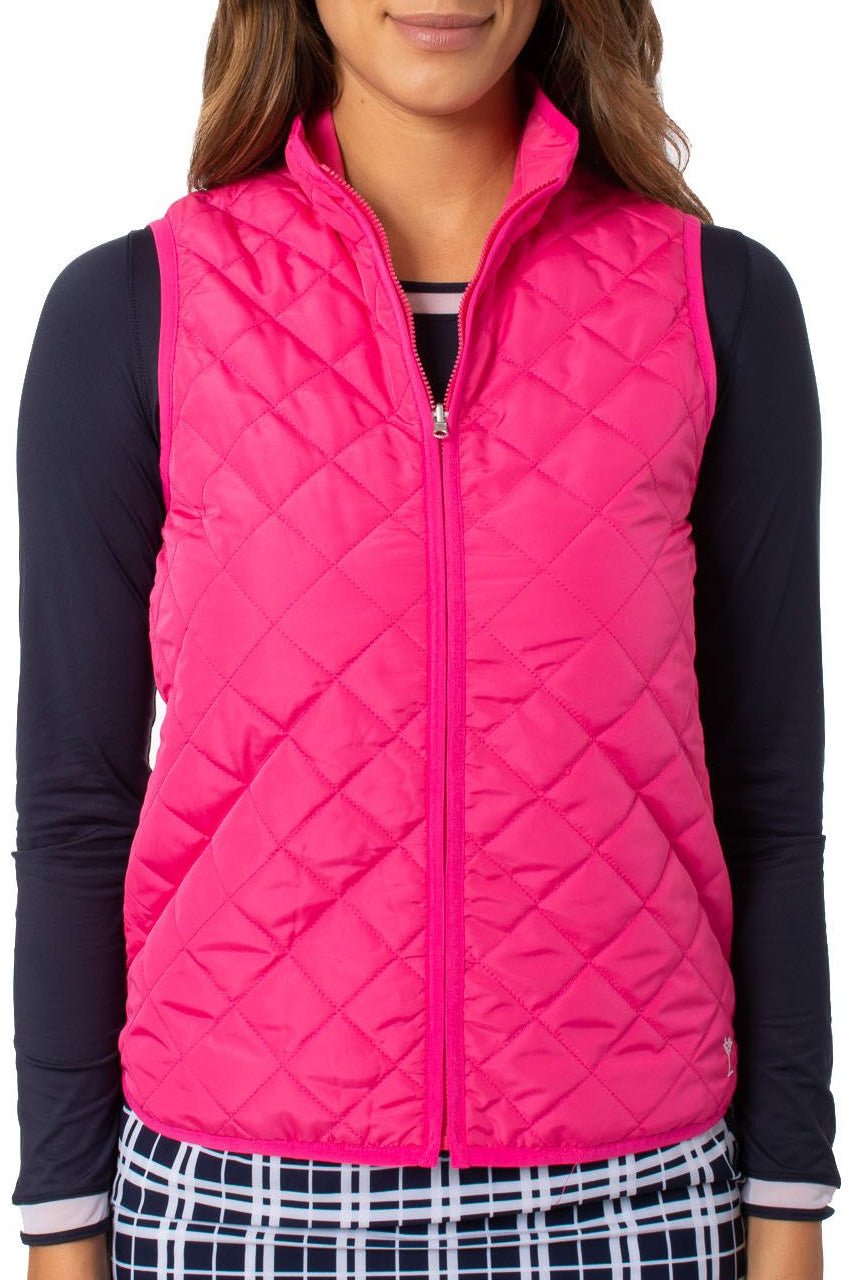 Hot Pink Quilted Wind Vest - GolftiniVests