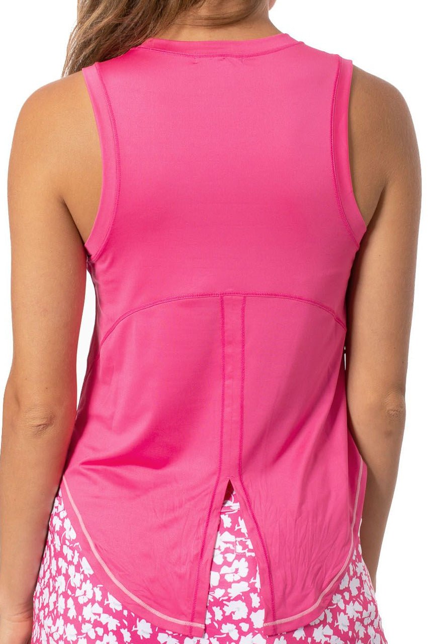 Hot Pink Sleeveless Sport Tie Top - GolftiniTops