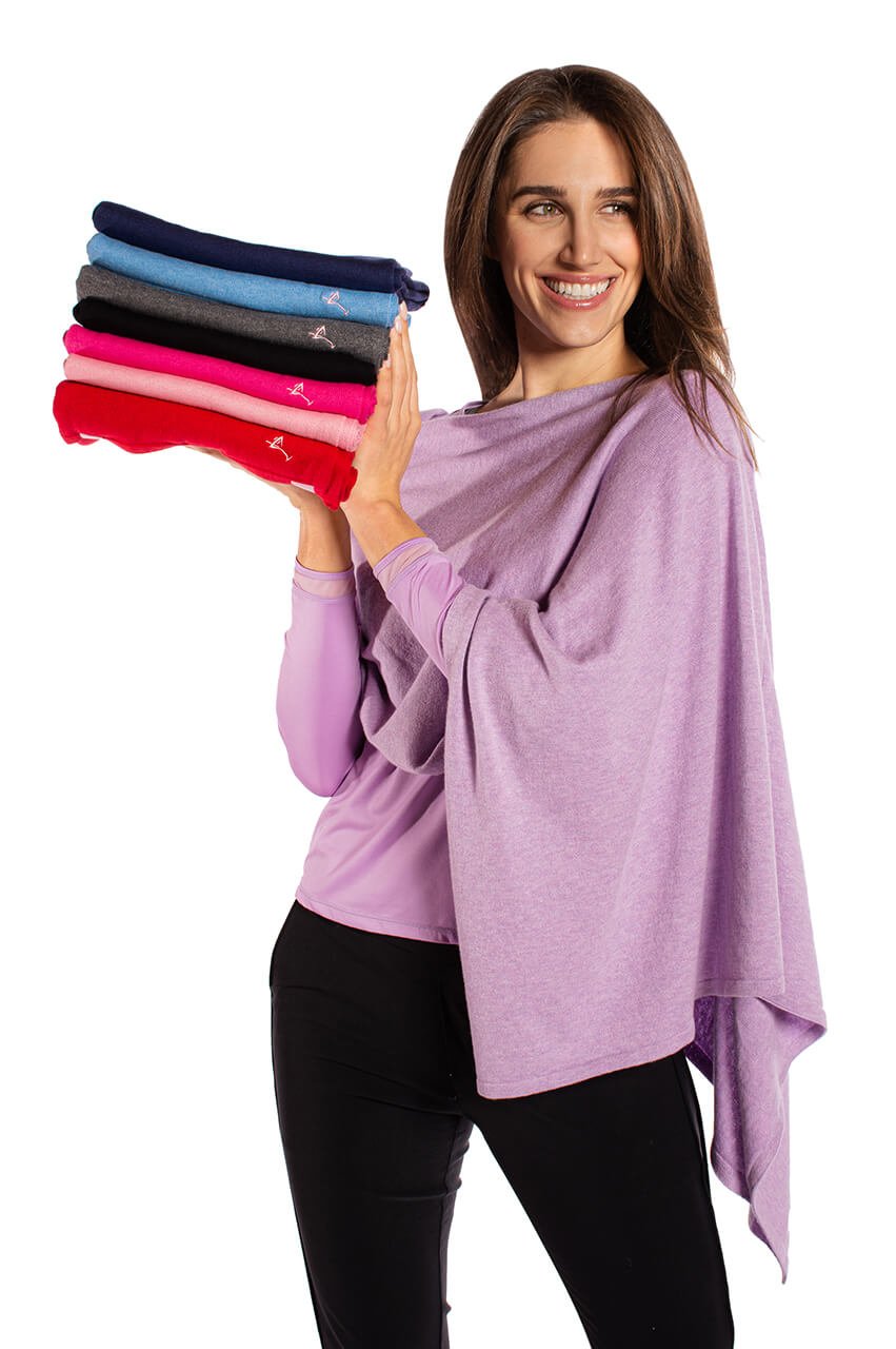 Lavender Cotton Cashmere Poncho - GolftiniPonchos