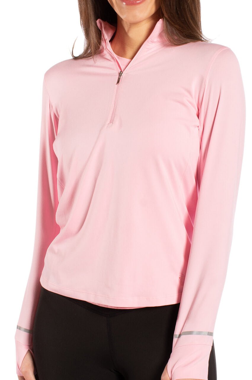 Light Pink Fabulous Mock Pullover - GolftiniTops