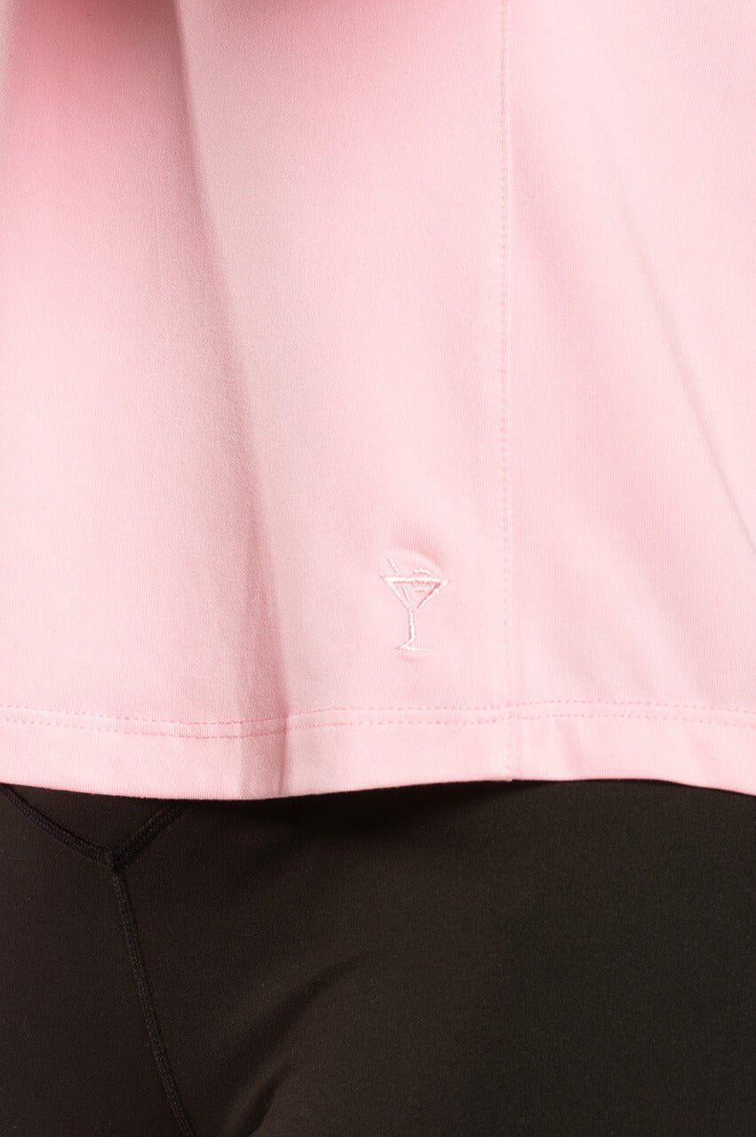 Light Pink Fabulous Mock Pullover - GolftiniTops