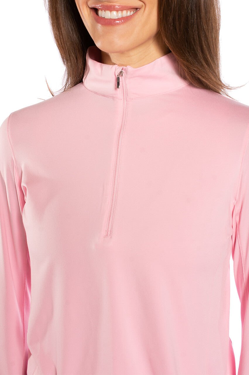 Light Pink Fabulous Mock Pullover - GolftiniTops