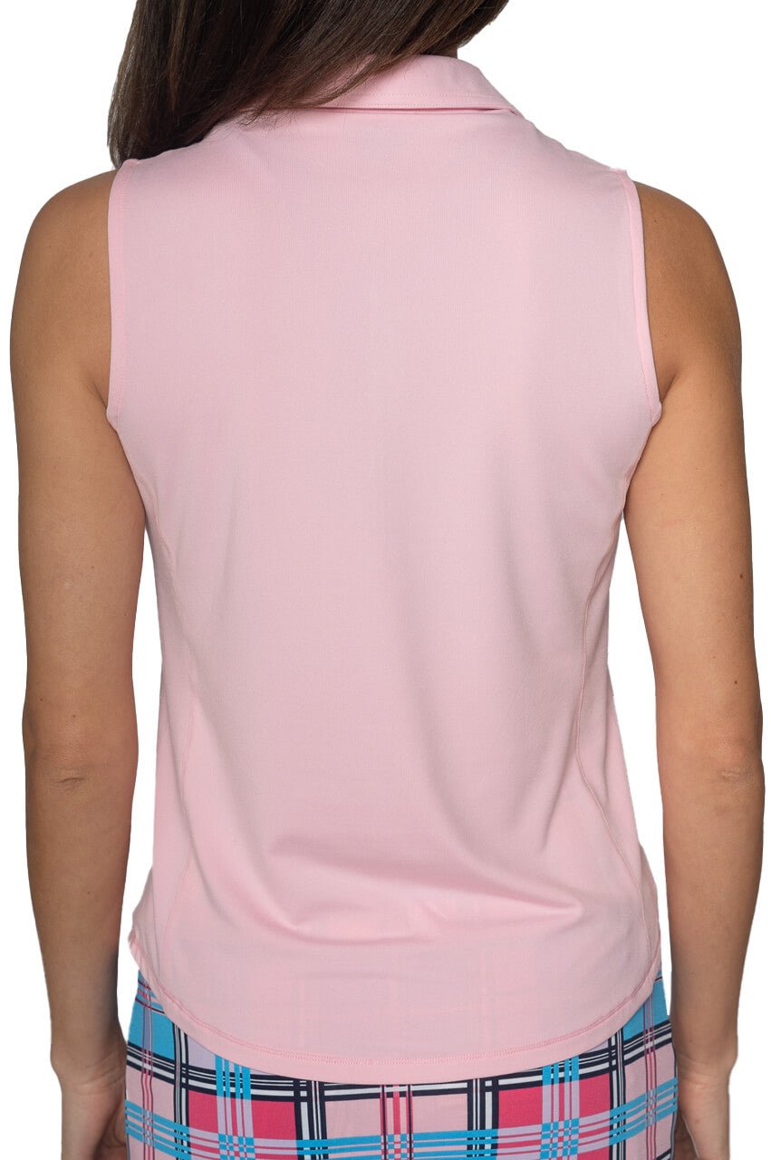 Light Pink Sleeveless Contrast Fabulous Polo - GolftiniTops