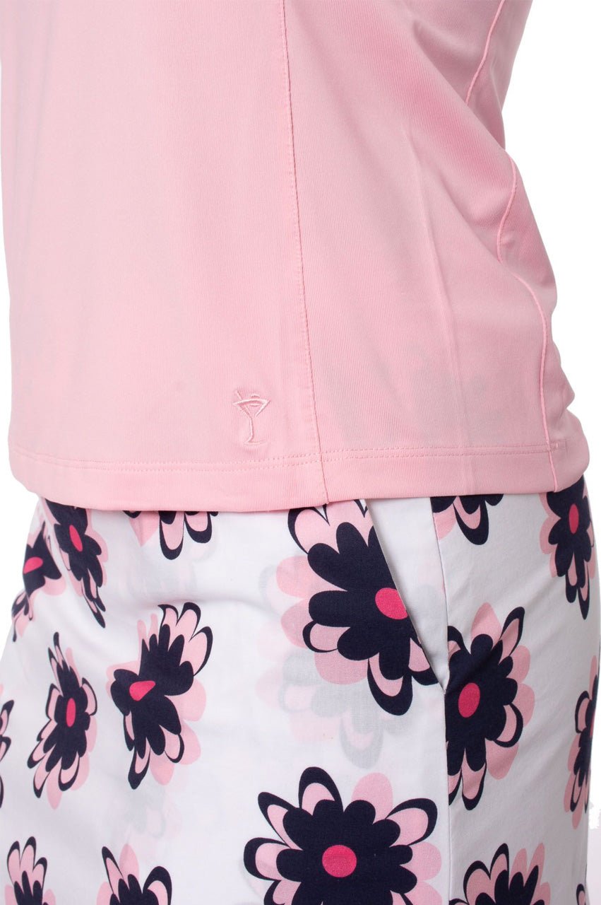 Light Pink Sleeveless Ruffle Polo - GolftiniTops