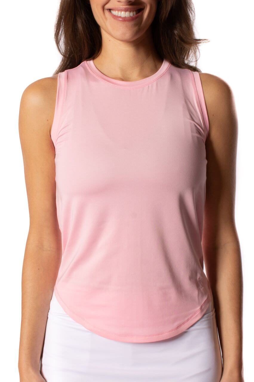 Women s Light Pink Sleeveless Sport Tie Stretch Top Golftini