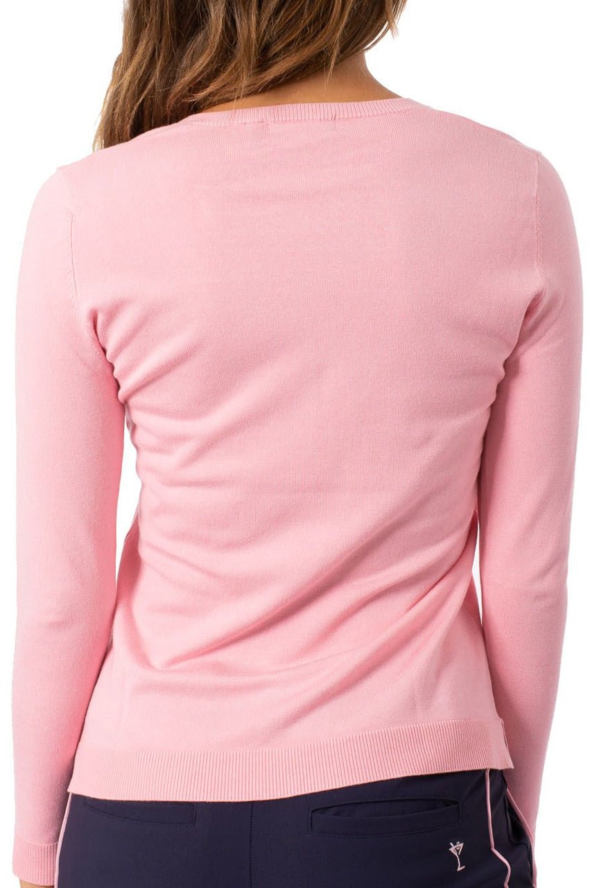 Light Pink Stretch V - Neck Sweater - GolftiniSweaters