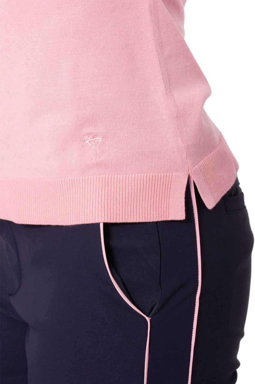 Light Pink Stretch V - Neck Sweater - GolftiniSweaters