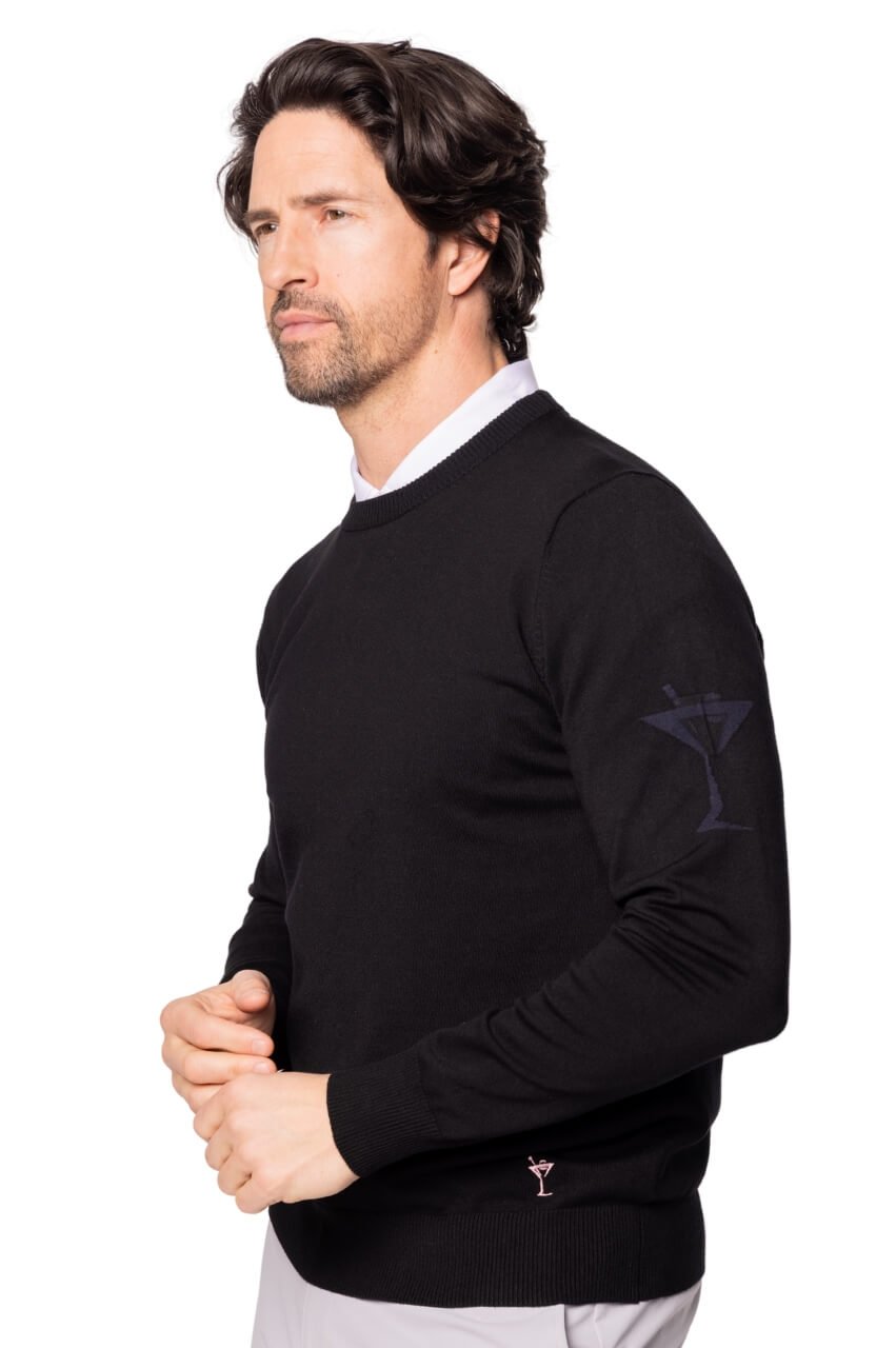 Men's Black Martini Crewneck Sweater - GolftiniMen's Tops