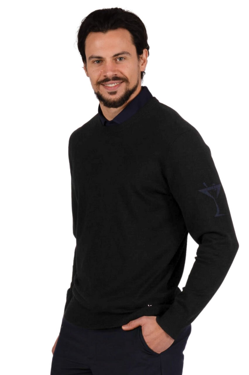 Men's Black Martini Crewneck Sweater - GolftiniMen's Tops