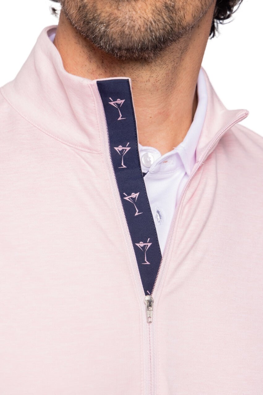 Men's Heathered Pink Quarter Zip Pullover - GolftiniMen's Tops