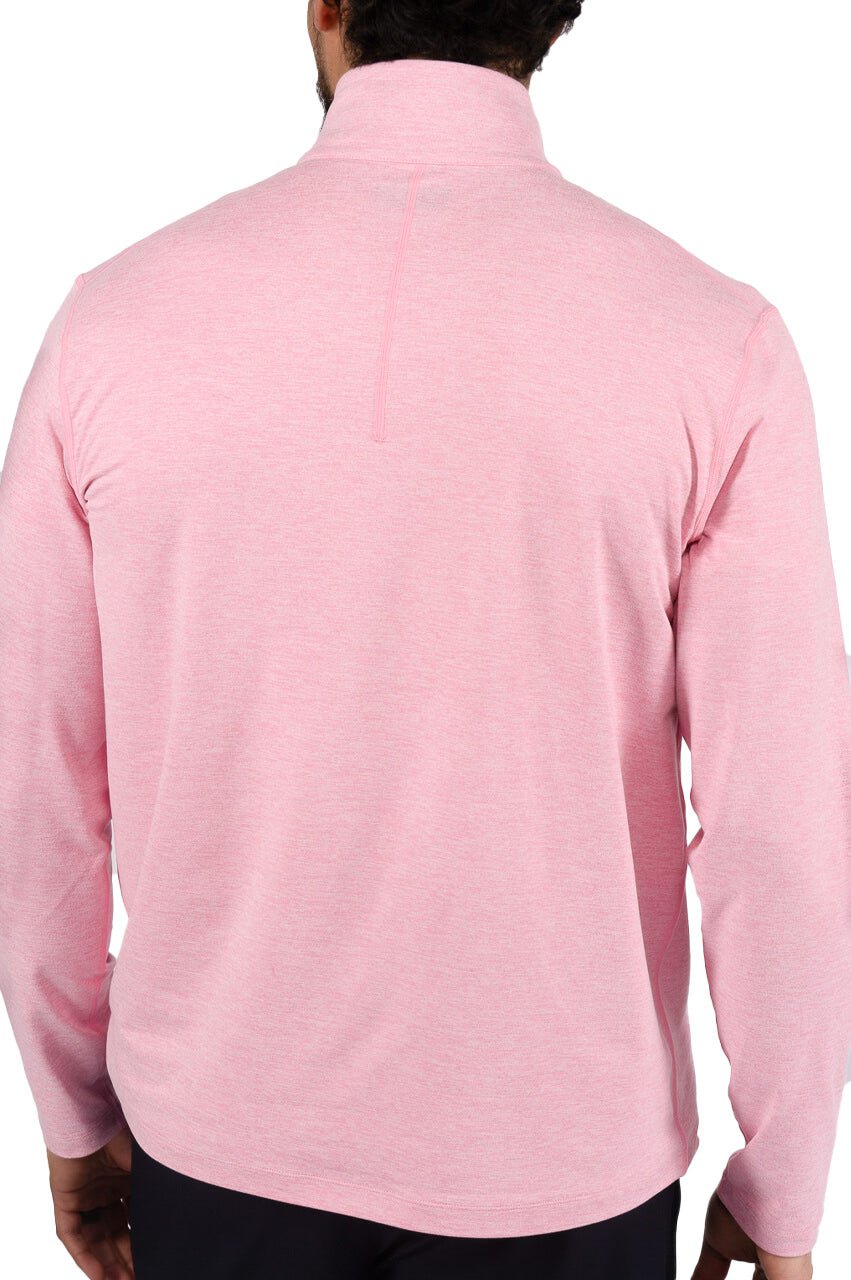 Men s Heathered Pink Quarter Zip Pullover