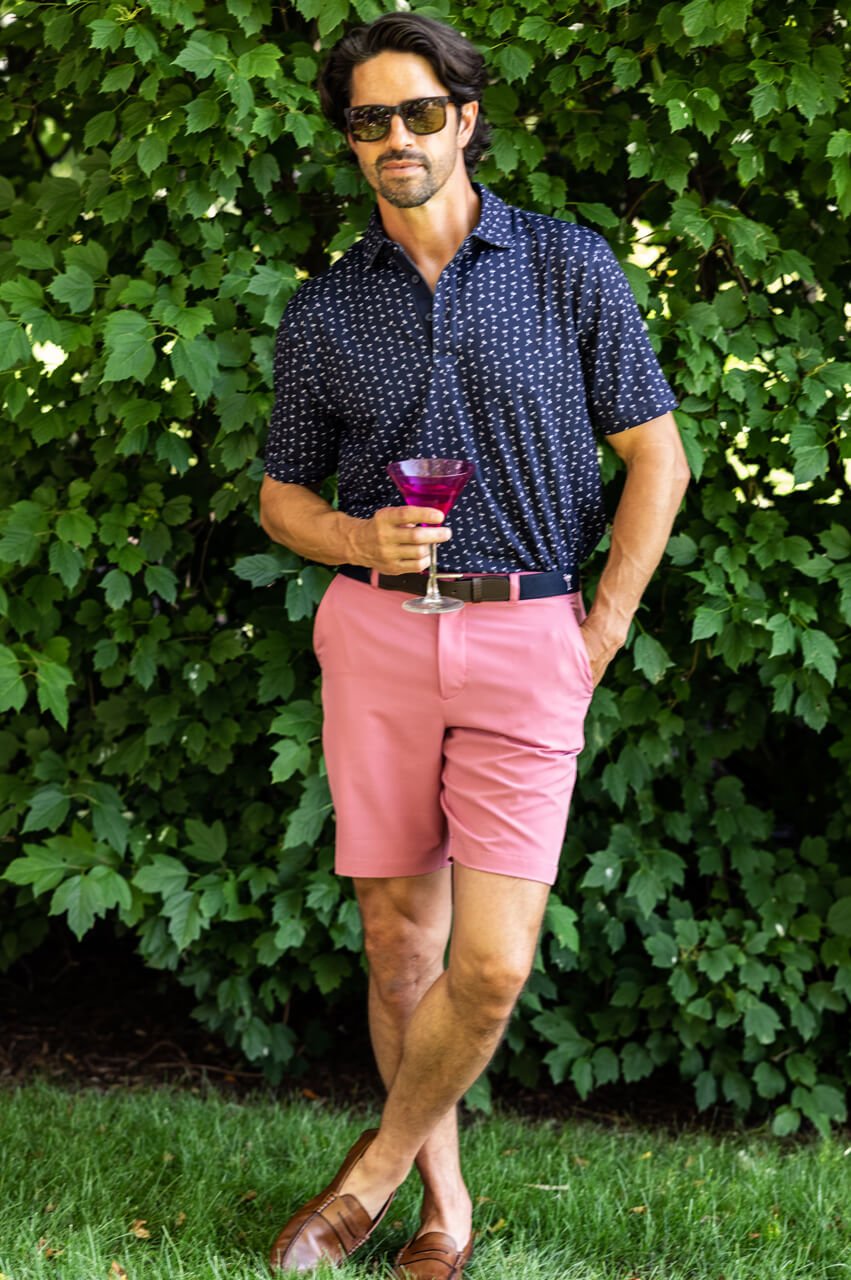 Men's Nantucket Pink Performance Short - GolftiniShorts