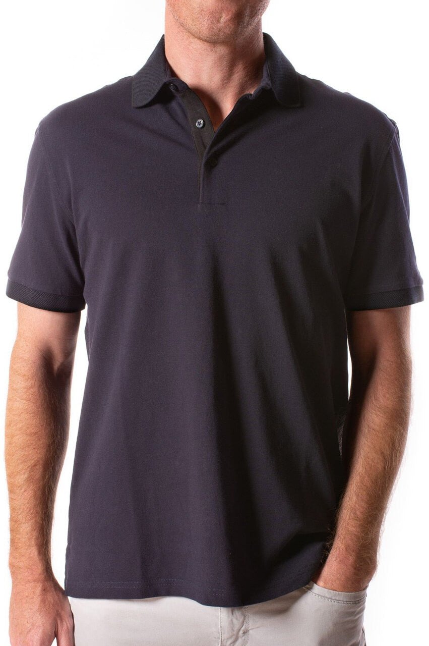 Men's Navy Luxury Polo - GolftiniTops