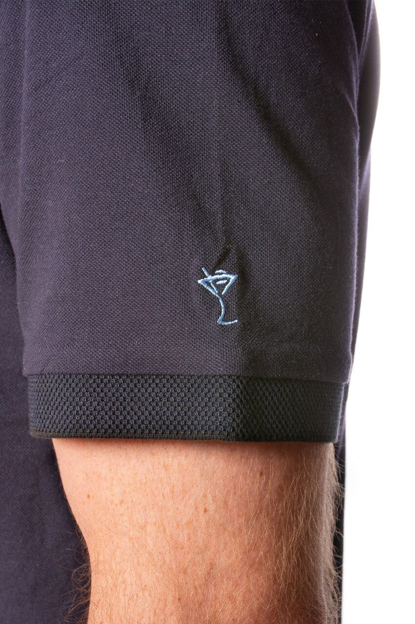 Men's Navy Luxury Polo - GolftiniTops