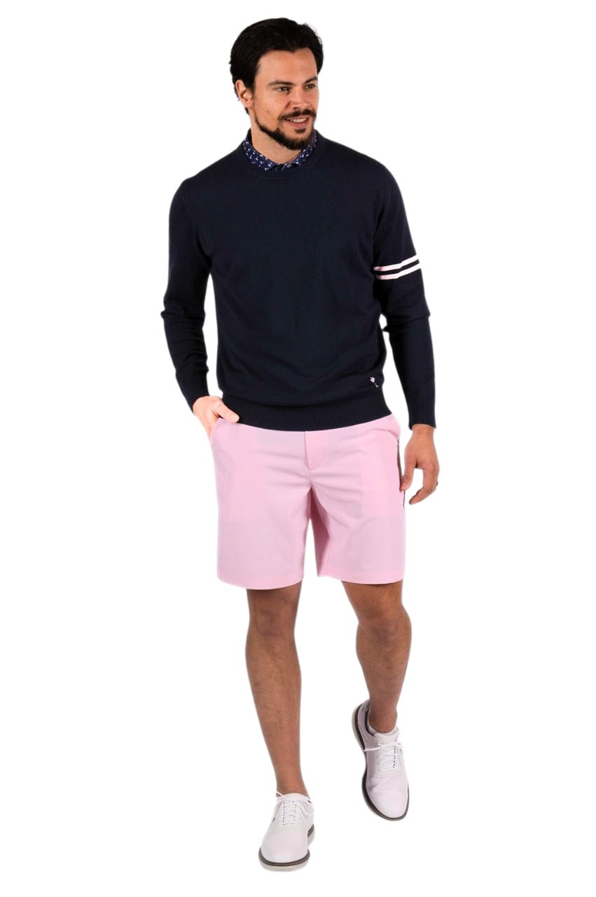 Men's Navy Striped Crewneck Sweater - GolftiniMen's Tops