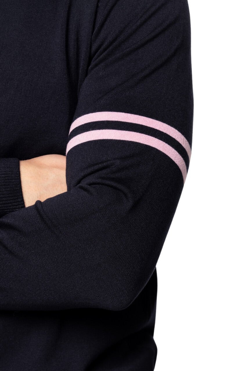 Men's Navy Striped Crewneck Sweater - GolftiniMen's Tops