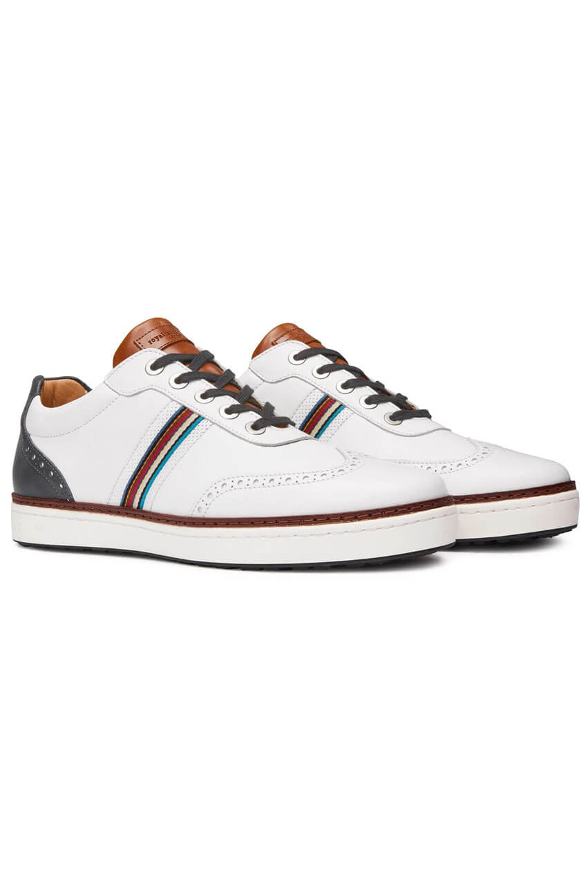 Men's Royal Albartross Golf Shoes | The Kingsman White/Carbon - GolftiniGolf Shoes