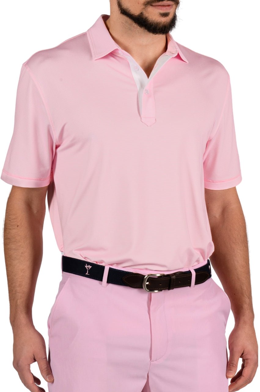 Men&#39;s Striped Performance Polo - GolftiniMen&#39;s Tops