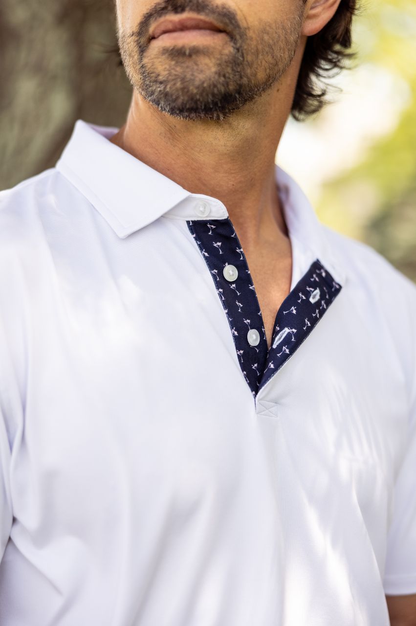 Men's White Sport Polo - GolftiniMen's Tops