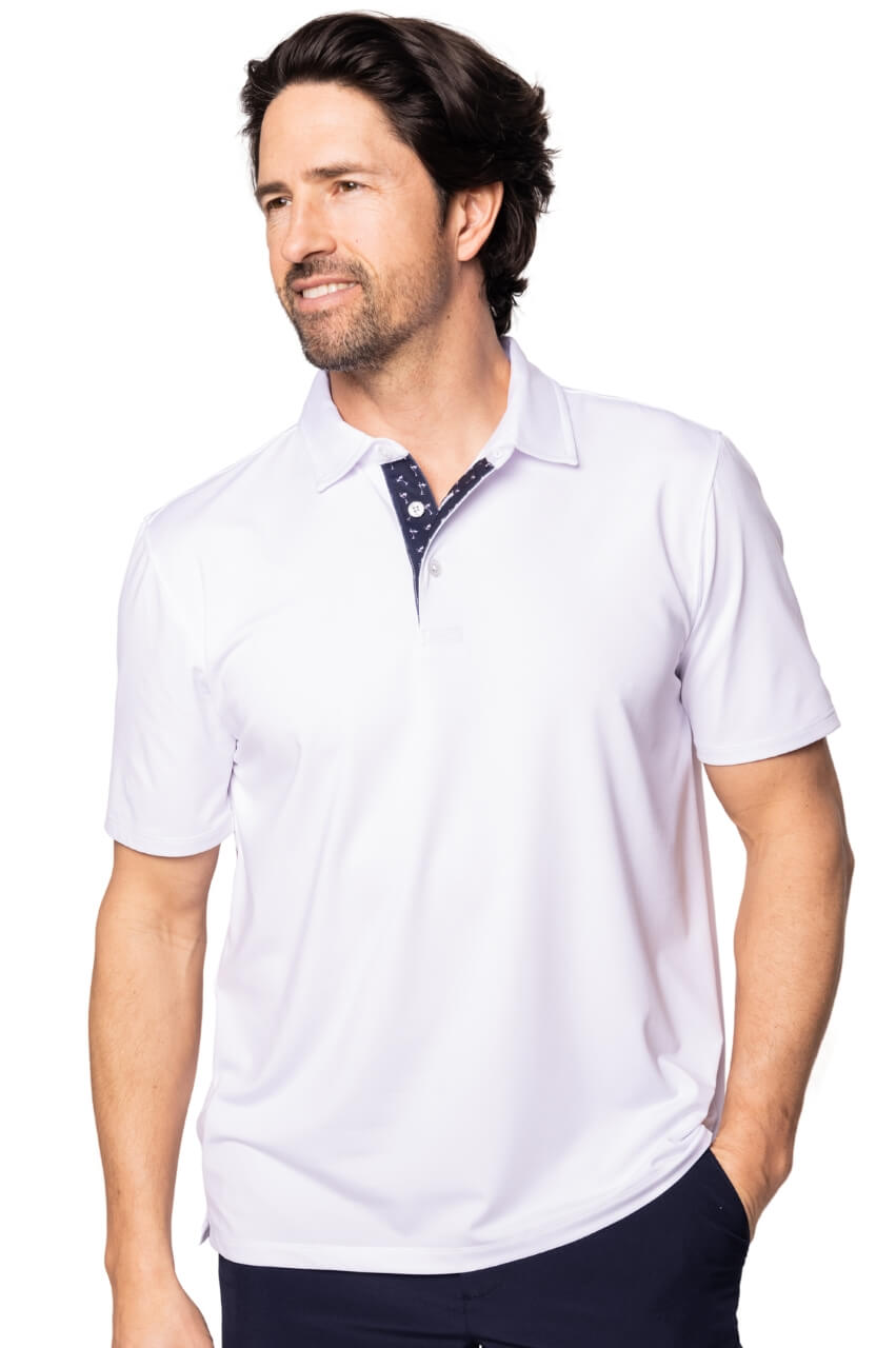 Men's White Sport Polo - GolftiniMen's Tops