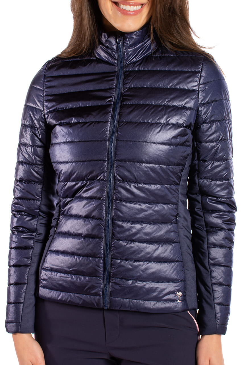 Navy padded jacket ladies best sale