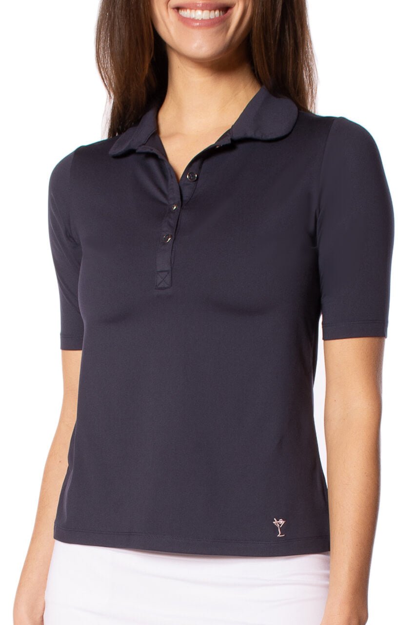 Navy Fabulous Elbow Polo - GolftiniTops